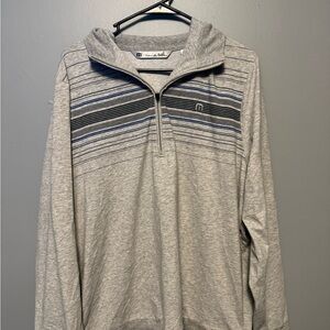 Travis Mathew Gray Striped Men's Shirt